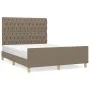 Bed frame with headboard in taupe gray fabric 140x200 cm by vidaXL, Beds and slatted bases - Ref: Foro24-3125304, Price: 258,...