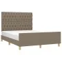 Bed frame with headboard in taupe gray fabric 140x200 cm by vidaXL, Beds and slatted bases - Ref: Foro24-3125304, Price: 258,...