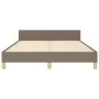 Bed frame with headboard in taupe gray fabric 140x200 cm by vidaXL, Beds and slatted bases - Ref: Foro24-3125304, Price: 258,...