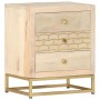 Mesita de noche de madera maciza de mango dorado 40x30x50 cm de vidaXL, Mesitas de noche - Ref: Foro24-286504, Precio: 159,15...
