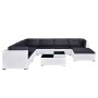 Set muebles de jardín 8 piezas y cojines ratán sintético blanco de vidaXL, Conjuntos de jardín - Ref: Foro24-41265, Precio: 8...