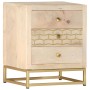 Mesita de noche de madera maciza de mango dorado 40x30x50 cm de vidaXL, Mesitas de noche - Ref: Foro24-286504, Precio: 159,15...