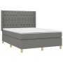 Cama box spring con colchón tela gris oscuro 140x190 cm de vidaXL, Camas y somieres - Ref: Foro24-3132226, Precio: 539,74 €, ...