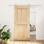 Puerta corredera con herrajes madera maciza de pino 95x210 cm en Puertas | Comprar online en Foru.es
