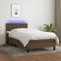 Boxspringbettmatratze LED-Leuchten dunkelbrauner Stoff 100x200cm von vidaXL, Betten und Lattenroste - Ref: Foro24-3133456, Pr...
