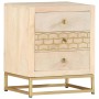 Mesita de noche de madera maciza de mango dorado 40x30x50 cm de vidaXL, Mesitas de noche - Ref: Foro24-286504, Precio: 159,15...
