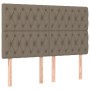 Cama box spring colchón y luces LED tela gris taupe 140x200 cm de vidaXL, Camas y somieres - Ref: Foro24-3135681, Precio: 552...
