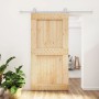 Puerta corredera con herrajes madera maciza de pino 100x210 cm en Puertas | Comprar online en Foru.es