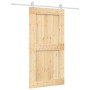 Puerta corredera con herrajes madera maciza de pino 100x210 cm en Puertas | Comprar online en Foru.es