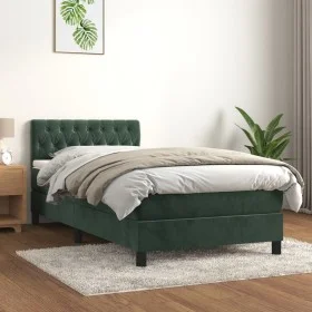 Box spring bed with dark green velvet mattress 90x190 cm by vidaXL, Beds and slatted bases - Ref: Foro24-3141458, Price: 315,...
