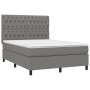 Cama box spring con colchón tela gris oscuro 140x190 cm de vidaXL, Camas y somieres - Ref: Foro24-3142010, Precio: 546,28 €, ...