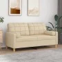 Sofá de 2 plazas con cojines tela color crema 140 cm de vidaXL, Sofás - Ref: Foro24-3200784, Precio: 207,59 €, Descuento: %