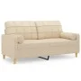 Sofá de 2 plazas con cojines tela color crema 140 cm de vidaXL, Sofás - Ref: Foro24-3200784, Precio: 207,59 €, Descuento: %