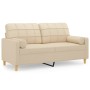Sofá de 2 plazas con cojines tela color crema 140 cm de vidaXL, Sofás - Ref: Foro24-3200784, Precio: 210,27 €, Descuento: %