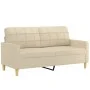 Sofá de 2 plazas con cojines tela color crema 140 cm de vidaXL, Sofás - Ref: Foro24-3200784, Precio: 207,59 €, Descuento: %
