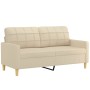 Sofá de 2 plazas con cojines tela color crema 140 cm de vidaXL, Sofás - Ref: Foro24-3200784, Precio: 210,27 €, Descuento: %