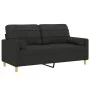 Sofá de 2 plazas con cojines tela negro 140 cm de vidaXL, Sofás - Ref: Foro24-3200786, Precio: 216,75 €, Descuento: %