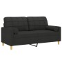 Sofá de 2 plazas con cojines tela negro 140 cm de vidaXL, Sofás - Ref: Foro24-3200786, Precio: 209,41 €, Descuento: %
