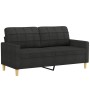 Sofá de 2 plazas con cojines tela negro 140 cm de vidaXL, Sofás - Ref: Foro24-3200786, Precio: 209,41 €, Descuento: %