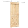 Puerta corredera con herrajes madera maciza de pino 80x210 cm en Puertas | Comprar online en Foru.es