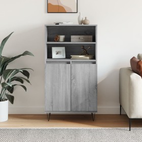 Aparador alto de madera contrachapada gris Sonoma 60x36x110 cm de vidaXL, Aparadores - Ref: Foro24-831490, Precio: 76,45 €, D...