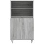 Aparador alto de madera contrachapada gris Sonoma 60x36x110 cm de vidaXL, Aparadores - Ref: Foro24-831490, Precio: 76,45 €, D...
