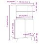 Aparador alto de madera contrachapada gris Sonoma 60x36x110 cm de vidaXL, Aparadores - Ref: Foro24-831490, Precio: 76,45 €, D...