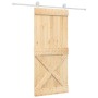 Puerta corredera con herrajes madera maciza de pino 90x210 cm en Puertas | Comprar online en Foru.es
