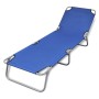 Tumbona plegable de acero con recubrimiento polvo azul de vidaXL, Tumbonas - Ref: Foro24-41477, Precio: 56,94 €, Descuento: %