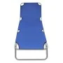 Tumbona plegable de acero con recubrimiento polvo azul de vidaXL, Tumbonas - Ref: Foro24-41477, Precio: 59,39 €, Descuento: %