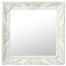 Espejo de pared estilo barroco blanco 50x50 cm en Espejos | Comprar online en Foru.es