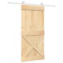 Puerta corredera con herrajes madera maciza de pino 95x210 cm en Puertas | Comprar online en Foru.es