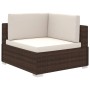 Set muebles de jardín y cojines 12 pzas ratán sintético marrón de vidaXL, Conjuntos de jardín - Ref: Foro24-41262, Precio: 1,...