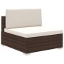 Set muebles de jardín y cojines 12 pzas ratán sintético marrón de vidaXL, Conjuntos de jardín - Ref: Foro24-41262, Precio: 1,...