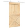 Puerta corredera con herrajes madera maciza de pino 100x210 cm en Puertas | Comprar online en Foru.es