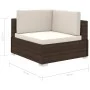 Set muebles de jardín y cojines 12 pzas ratán sintético marrón de vidaXL, Conjuntos de jardín - Ref: Foro24-41262, Precio: 1,...
