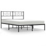 Estructura de cama con cabecero metal negro 160x200 cm de vidaXL, Camas y somieres - Ref: Foro24-355270, Precio: 105,89 €, De...