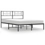 Estructura de cama con cabecero metal negro 135x190 cm de vidaXL, Camas y somieres - Ref: Foro24-355266, Precio: 99,18 €, Des...