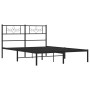 Estructura de cama con cabecero metal negro 135x190 cm de vidaXL, Camas y somieres - Ref: Foro24-355266, Precio: 99,18 €, Des...