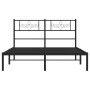 Estructura de cama con cabecero metal negro 135x190 cm de vidaXL, Camas y somieres - Ref: Foro24-355266, Precio: 99,18 €, Des...