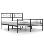 Estructura de cama cabecero y estribo metal negro 140x190 cm de vidaXL, Camas y somieres - Ref: Foro24-355285, Precio: 110,44...