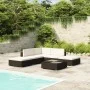 6-piece garden furniture set and black synthetic rattan cushions by vidaXL, Garden sets - Ref: Foro24-41257, Price: 481,80 €,...