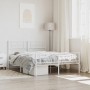 Estructura cama metal con cabecero y estribo blanco 140x200 cm de vidaXL, Camas y somieres - Ref: Foro24-355335, Precio: 112,...