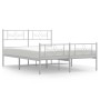 Estructura cama metal con cabecero y estribo blanco 140x200 cm de vidaXL, Camas y somieres - Ref: Foro24-355335, Precio: 112,...