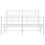 Estructura cama metal con cabecero y estribo blanco 140x200 cm de vidaXL, Camas y somieres - Ref: Foro24-355335, Precio: 112,...