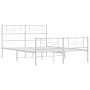 Estructura cama metal con cabecero y estribo blanco 140x200 cm de vidaXL, Camas y somieres - Ref: Foro24-355335, Precio: 112,...