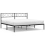 Estructura de cama con cabecero metal negro 193x203 cm de vidaXL, Camas y somieres - Ref: Foro24-372283, Precio: 104,85 €, De...