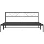 Estructura de cama con cabecero metal negro 193x203 cm de vidaXL, Camas y somieres - Ref: Foro24-372283, Precio: 104,85 €, De...