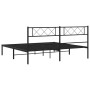 Estructura de cama con cabecero metal negro 193x203 cm de vidaXL, Camas y somieres - Ref: Foro24-372283, Precio: 104,85 €, De...
