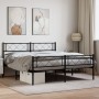 Estructura de cama cabecero y estribo metal negro 140x190 cm de vidaXL, Camas y somieres - Ref: Foro24-372295, Precio: 93,53 ...